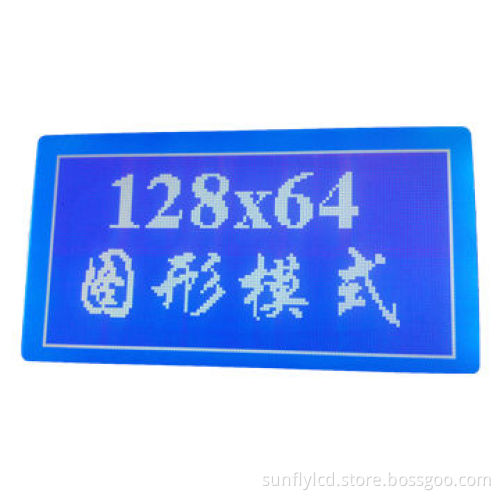 128x64 LCM, STN Blue LCD Module, Blue Led Backlight